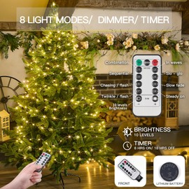 suddus Fairy Lights Battery Operated with Remote, 33ft 100 LED Dimmable Twinkle Lights with Timer, Waterproof Copper Wire String Lights for Bedroom, Christmas, Tree, Indoor Outdoor Decor (Warm White)