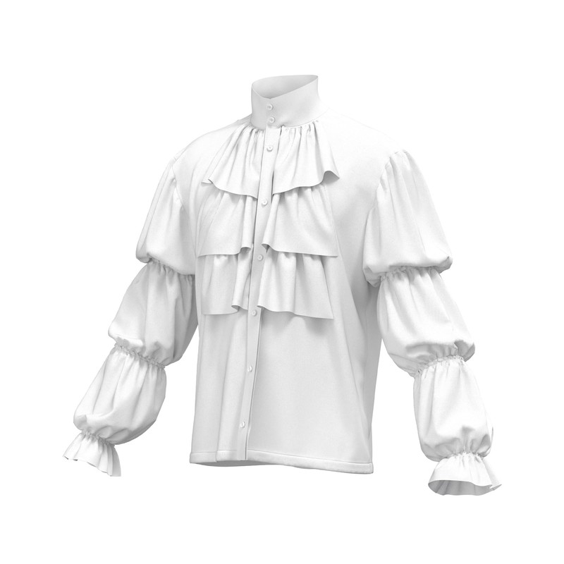 ThePirateDressing Pirate Ruffled Seinfeld Puffy Shirt (XX-Large) White
