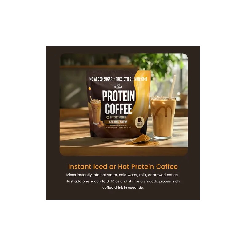 Sunlab Essentials Café En Polvo Sabor Caramelo Con Proteína