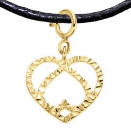 PRIDE Fashion Jewelry - Handcrafted Double Heart Pendant Gift for Women, Men, Heart Pair Couple Heart Handcrafted Double Heart