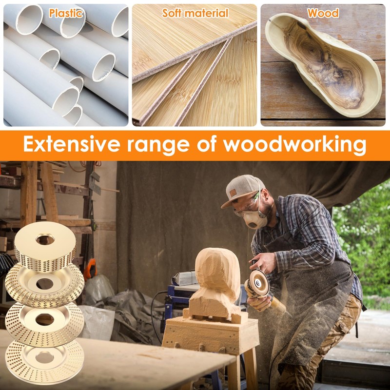 9Pcs Wood Carving Disc and Rotary Burr Rasp Set With