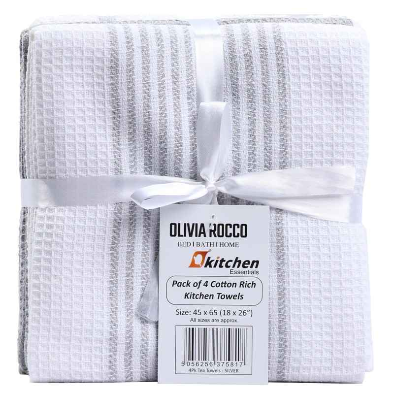 Olivia Rocco 4 Pack Tea Towel Kitchen Tea Towels Cotton