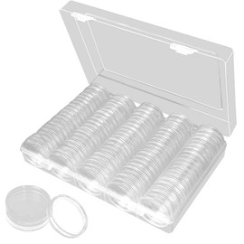 100 Piezas Caja para Monedas Almacenamiento de Monedas de Soportes para Monedas Caja para Monedas con 4 Tamaños Arandelas Organizador para Almacenamiento de Suministros de Colección de Monedas