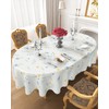 Oval Tablecloth 60 x 84 Inch, Farmhouse Floral Linen Table