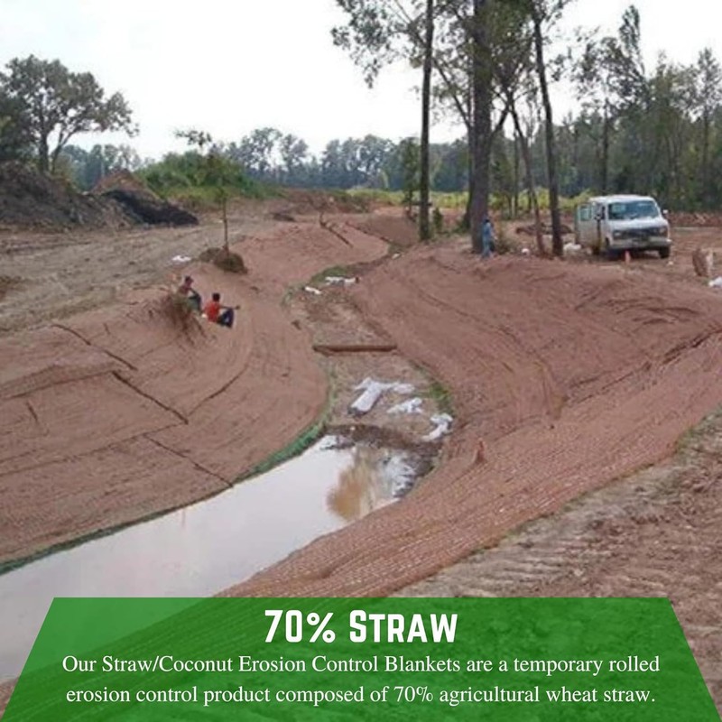 Farm Plastic Supply 100% Biodegradable Erosion Control Blanket - Straw/Coconut