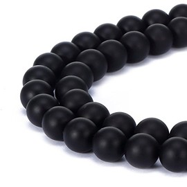 Gorgeous Natural Fushia Drusy Agate Gemstone Matte Round Loose Beads for Jewelry Making (4MM, Black Onyx)