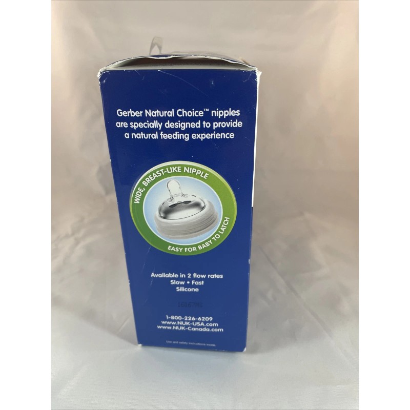 NUK Gerber Natural Choice 3pk Wide Neck Bottle Fast Flow