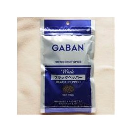 GABAN Black Pepper Hole, 3.5 oz (100 g) x 3 Bags, Black Pepper Grain