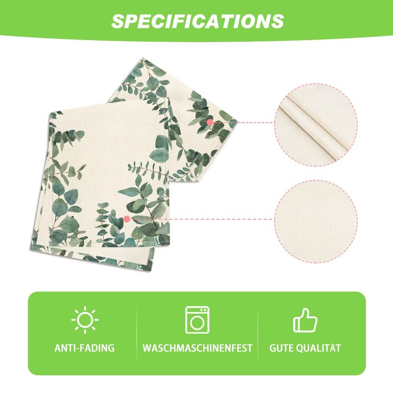 Artoid Mode Eucalyptus Leaves Summer Table Runner, Seasonal Spring Kitchen