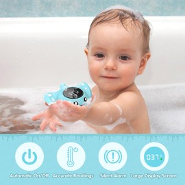 Baby Bath Thermometer - BabyElf Safety Bathtub Thermometer - Floating Bathing Toy for Infant - New Upgraded Mute Visual Alert, Gift for Mom and Newborn Only for Celsius