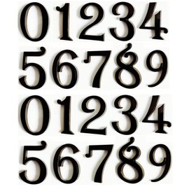 HopeWan Mailbox Numbers 2 Inch, Black Door Address Number Stickers for Aprtment Office Home Room, Metal Shiny, Indoor or Outside all Suitable. (Dark, 2" - Set of 20)