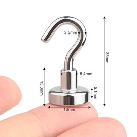 Ant Mag Magnetic Hooks 10 Pack 9 kg (20 lbs) Super Magnets Hooks with Neodymium Rare Earth for Cruise Ship Accessories Hanging Door Holder Key Home Office Refrigerators BBQ