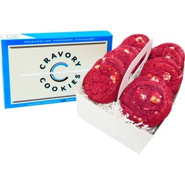 The Cravory: Red Velvet Cookies - 12 cookies, 2.0 oz. each - Individually Wrapped - Gourmet - Baked Fresh - Dessert, Snack or Baked Goods
