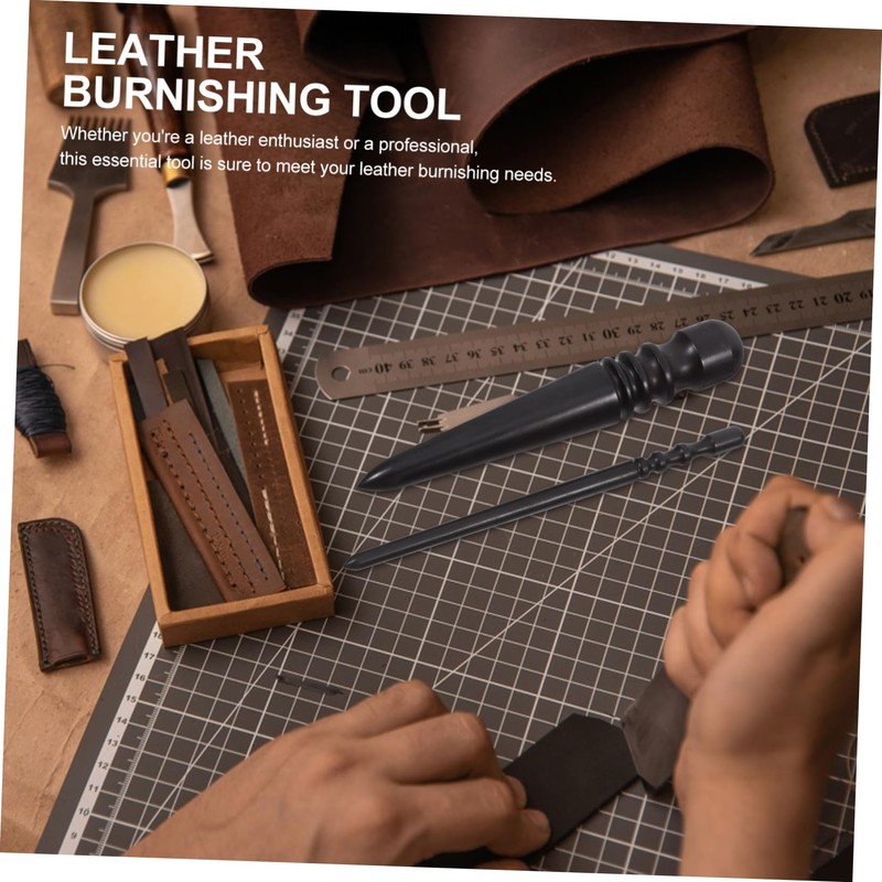 iplusmile 6pcs Sandalwood Leather Burnisher Tool for Projects Burnishing Tool