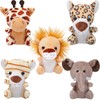 Anboor 5pcs Small Stuffed Animals—Jungle Animal Plush Set 4.8 Inch