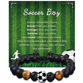 VGWON Soccer Bracelet Gifts for Him, Birthday Graduation Christmas Back to School Gifts for Son Grandson Brother Nephew