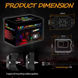 RGB Rock Light Kits, Niwaker 4 Pods LED Rock Lights with Bluetooth Control Multicolor Neon LED Lights RGB Underglow Lights for Truck UTV ATV SUV Off Road Side by Side Polaris Can Am Kawasaki Boat