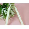 JESEP YONG 5/8 inch Off-White Grosgrain Ribbon with Golden Weft