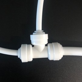 XINWOO Quick Connect Fittings for Water Tube RO Reverse Osmosis Filter -Tee 1/4" x 1/4" to 3/8"(10 Pack)