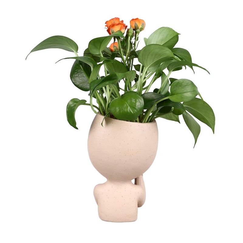 Face Planter Pots Resin Home Head Planter Face Flower Pot