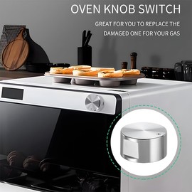 Pack of 6 Gas Hob Knobs, 6 mm Gas Hob Knobs, Universal Gas Hob Rotary Knob, Metal Kitchen Stove Knob, Oven Cooker Accessories Buttons Switch for Oven, Gas Hob, Table Grill