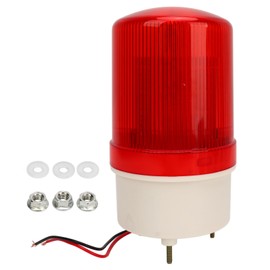 Industrial Rotating LED Flash Warning Light, 10 W Electric Rotating Signal Light, Silent Alarm for Emergency Warning, Red (12 V)
