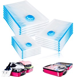 REXOO Set of 18 Vacuum Bags 100 x 80 cm Storage Bag Bag Vacuum for Textiles of All Types Space Saver