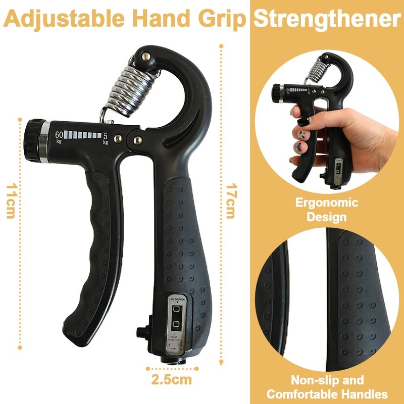 Ram® Hand Grip Strengthener Forearm Strength Training Adjustable Resistance Hand