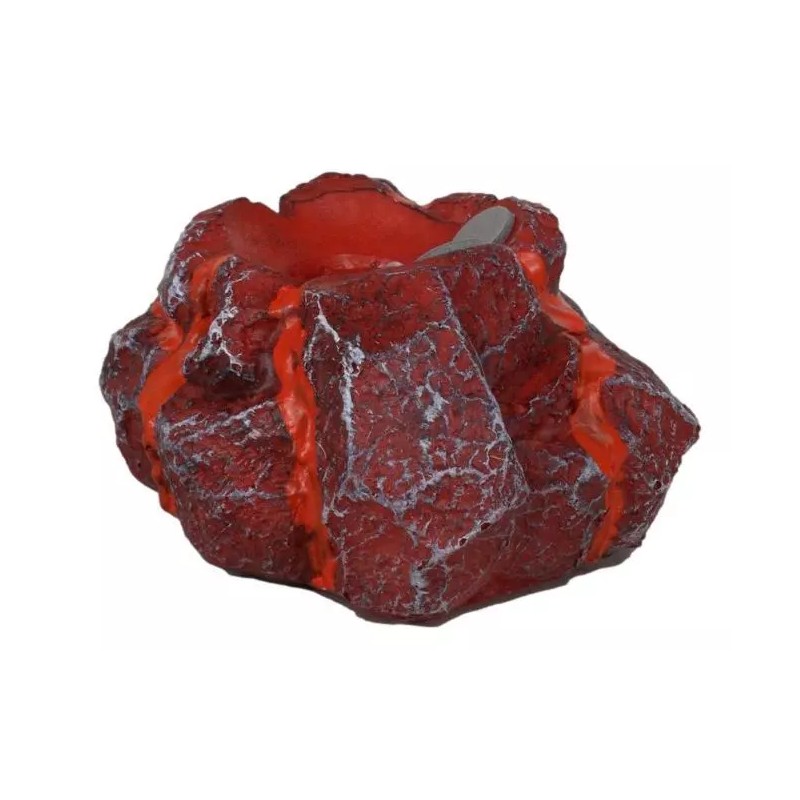 Red Magma Lava Rock LED Light Base Display Stand For