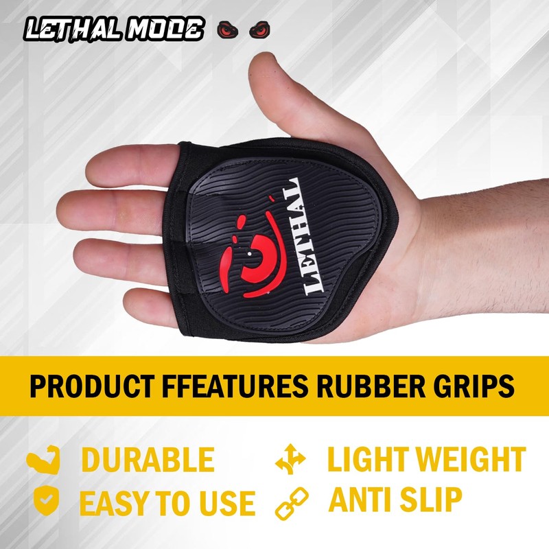 LETHAL MODE Rubber Gym Grips – Rubber Palm for Weight