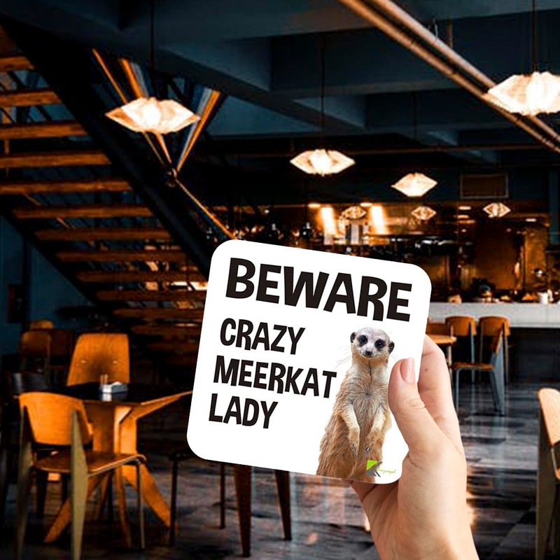 CS061 Beware Crazy Meerkat Lady Novelty Funny Coffee Tea Drink