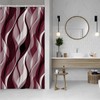 Ruelvth Burgundy Shower Curtain, Modern Abstract Ombre Burgundy Striped Shower