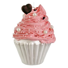 shishi Pink Frosting Cupcake Ornament Bauble
