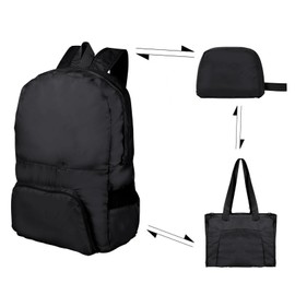 25L Ultra Lightweight Foldable Backpack, Small Rucksack Water Resistant Durable Packable Backpacks for Women Men Outdoor Camping Hiking Travelling Walking Hiking Biking Shopping (Black)