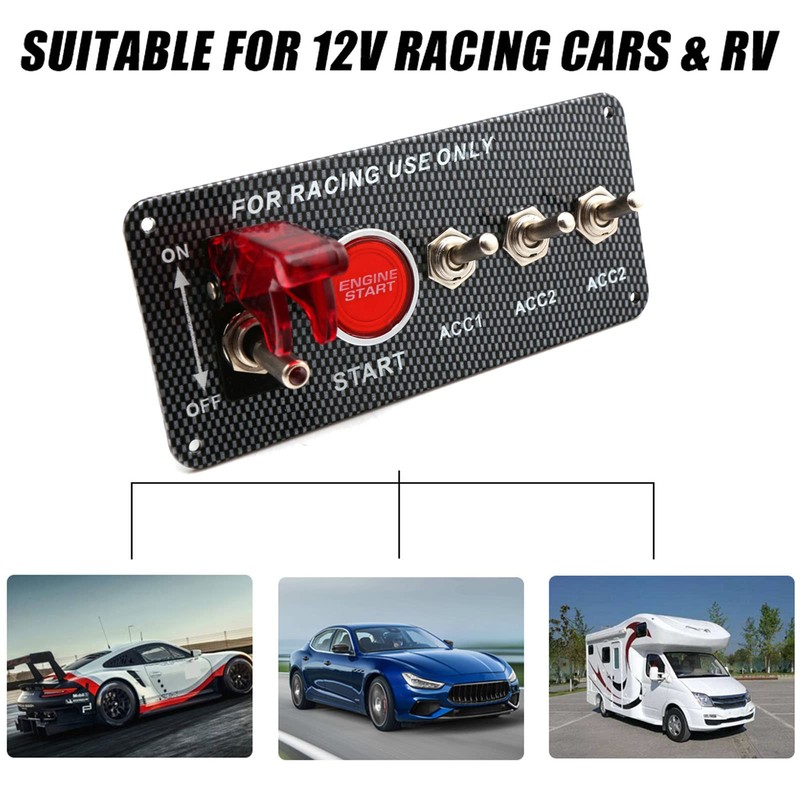 BLLYOGU 12V Ignition Switch Panel with Engine Start Button, 5