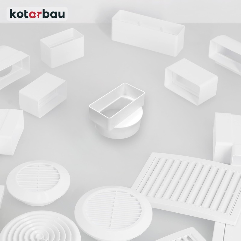 KOTARBAU® Transition piece flat duct to round pipe, diameter 100