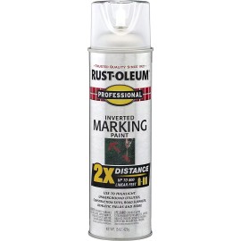 Rust-Oleum 266594 Professional 2X Distance Inverted Marking Paint, 15 oz, Clear