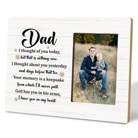 Dad Memorial Picture Frames, God Has You in His Arm, I Have You in My Heart, Dad Memorial Gifts for Loss of Father, Photo Frame Wall Art Tabletop, Dad Photo Frame Home Decor, Fits 4 * 6 Inches Photo