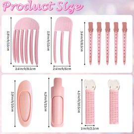 Wood Homing Hair Clips Set - 11Pcs Easy High Crown Volume Root Clips for Fluffy Bangs, No Crease Volumizer Tool Hair Accessories for Women Girls Natural Puffy Lifting Roots Curly (Pink)