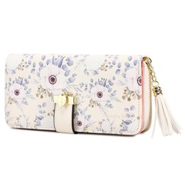 RFID Wallets for Women with Multiple Card Slots and Cellphone Compartment, Womens Wallet (hydrangea)