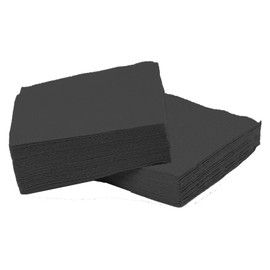 Black Luncheon Napkins - 100-4-Fold 2-Ply, 33 x 33cm - Strong, Durable and Sleek for Parties and Events