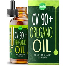Maju Superfoods Oregano Oil Drops, Potent 90%+ Carvacrol (1 fl Oz) Wild Mediterranean Essential Oil of Oregano Liquid, Aceite de Oregano, Immune and Seasonal Support