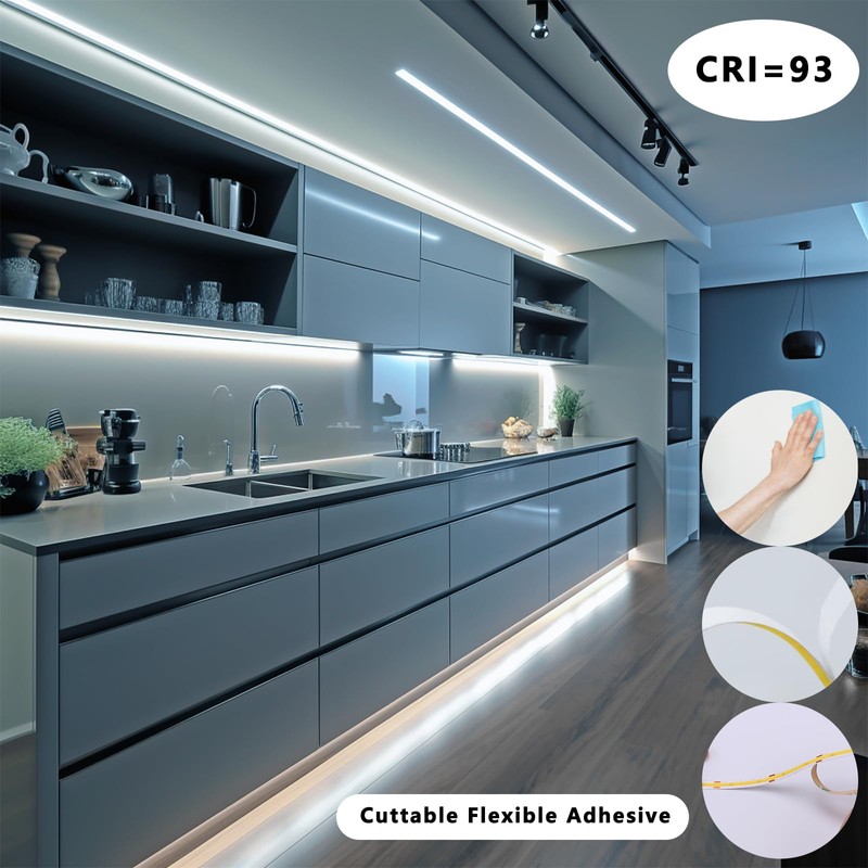 BENLUN 12V COB LED Under Cabinet Strip Lighting Kit 32.8ft,