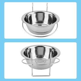 Hypeety Stainless Steel Food Water Cup with Bolt Hooks for Pet Bird Crates Cages Coop Dog Cat Parrot Bird Rabbit Pet (Medium,13cm)