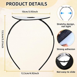 LQTSLFM Bachelor Hat Headband, Graduation Hat Headband Insert, Black, Graduation Hat Accessories, Graduation Hat Holder, Graduation Hat Headband for Securing Graduation Hairstyle (Black-C)