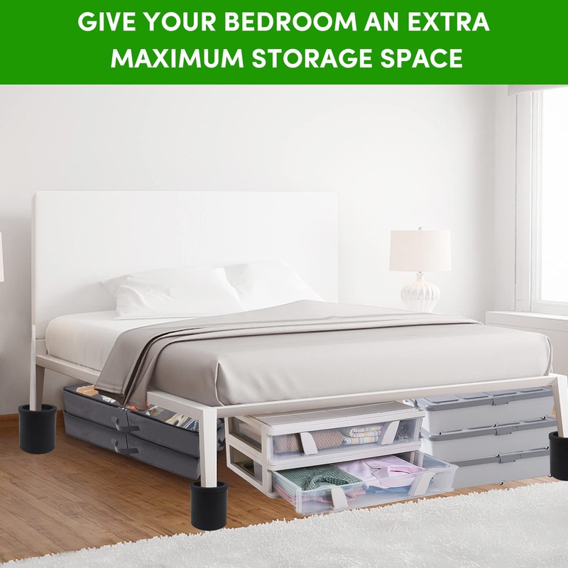 DEDU Bed Risers 4 Inch Heavy Duty 9 Pack, Furniture