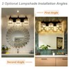 HUOKU Modern Crystal Bathroom Vanity Light 3-Light Brass Wall Light