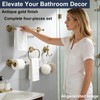 Antique Brass 4-Piece Bathroom Hardware Set Adjustable Towel Bar 13-24"