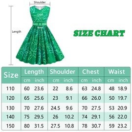 bluaqua Freude Joy Disgust Dress Costume Fancy Dress for Children Girls Size 2-10 Years (Disgust, 120)