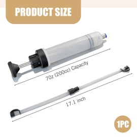 AWGUKA Automotive Fluid Extractor Pump, 70Z 200CC Capacity Manual Oil Pump Kit, Manual Fuel Suction & Filler, Universal Car Oil Change Tool for Cars (Transparent)